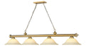 Billiard Z-Lite 2306-4RB-GM16 Rubbed Brass Cordon 4 Light Billiard Z-Lite