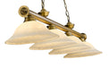 Billiard Z-Lite 2306-4RB-GM16 Rubbed Brass Cordon 4 Light Billiard Z-Lite