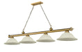 Billiard Z-Lite 2306-4RB-GM16 Rubbed Brass Cordon 4 Light Billiard Z-Lite