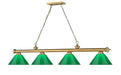 Billiard Z-Lite 2306-4RB-PGR Rubbed Brass Cordon 4 Light Billiard Z-Lite