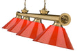 Billiard Z-Lite 2306-4RB-PRD Rubbed Brass Cordon 4 Light Billiard Z-Lite