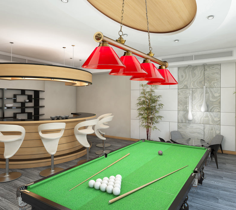 Billiard Z-Lite 2306-4RB-PRD Rubbed Brass Cordon 4 Light Billiard Z-Lite