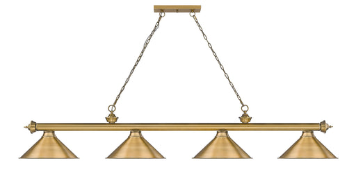Billiard Z-Lite 2306-4RB-RB15 Rubbed Brass Cordon 4 Light Billiard Z-Lite