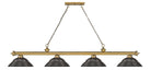 Billiard Z-Lite 2306-4RB-SBRZ Rubbed Brass Cordon 4 Light Billiard Z-Lite