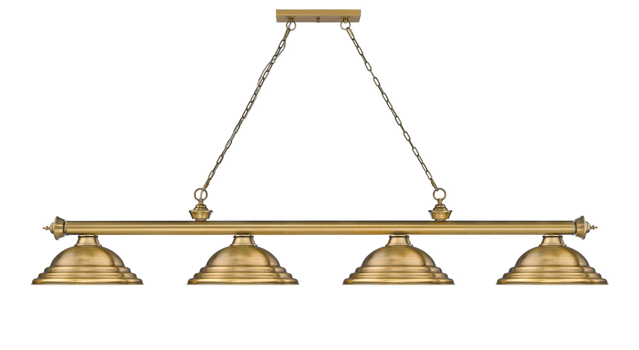 Billiard Z-Lite 2306-4RB-SRB Rubbed Brass Cordon 4 Light Billiard Z-Lite