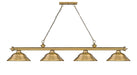 Billiard Z-Lite 2306-4RB-SRB Rubbed Brass Cordon 4 Light Billiard Z-Lite