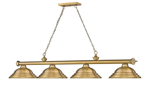 Billiard Z-Lite 2306-4RB-SRB Rubbed Brass Cordon 4 Light Billiard Z-Lite