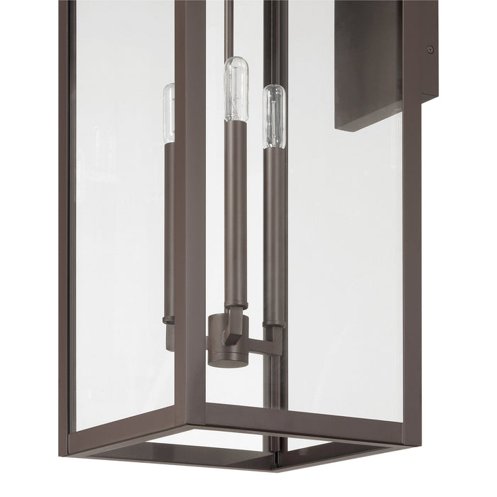Exterior Wall Sconce Thesis 207752A Hillside 31 inch 3 light Dark Bronze Exterior Wall Sconce with Clear Glass THESIS