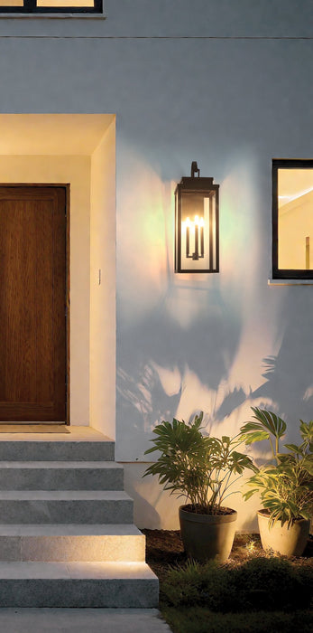 Exterior Wall Sconce Thesis 207752A Hillside 31 inch 3 light Dark Bronze Exterior Wall Sconce with Clear Glass THESIS