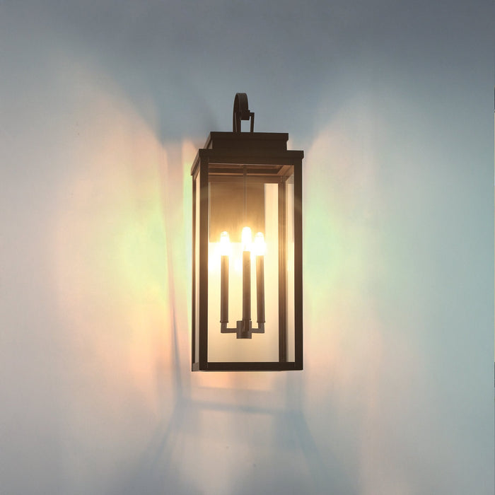 Exterior Wall Sconce Thesis 207752A Hillside 31 inch 3 light Dark Bronze Exterior Wall Sconce with Clear Glass THESIS