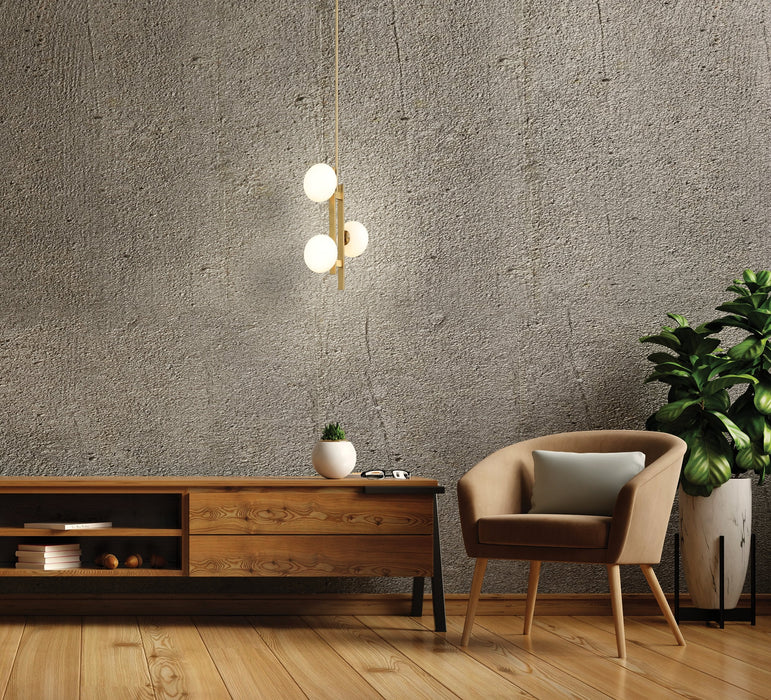 Pendant Light Thesis 207377A Julep 12 inch 3 light Brushed Gold Pendant Light with Opal Glass Shades THESIS