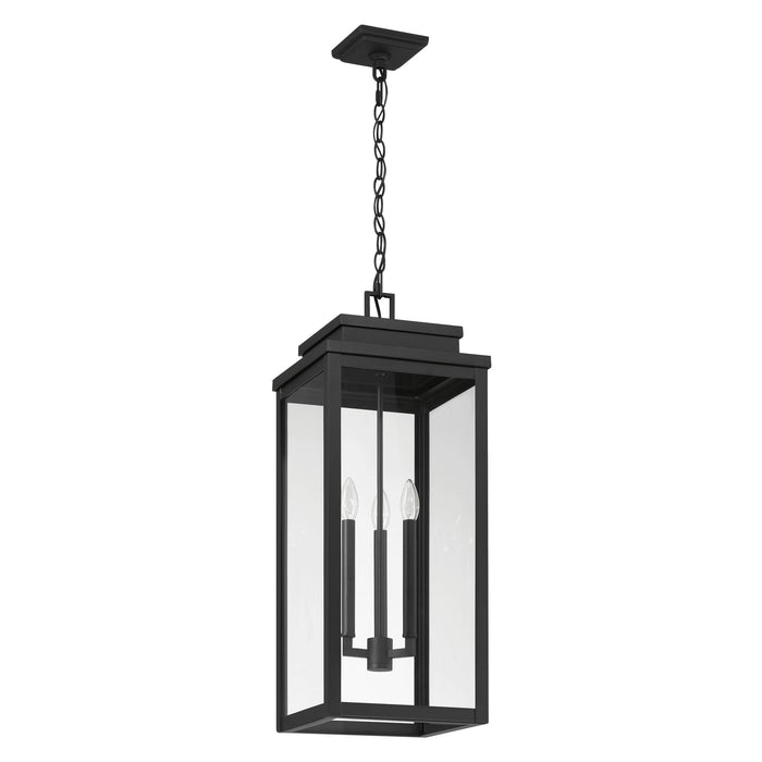 Exterior Pendant Light Thesis 207748A Hillside 11 inch 3 light Textured Black Exterior Pendant Light with Clear Glass THESIS