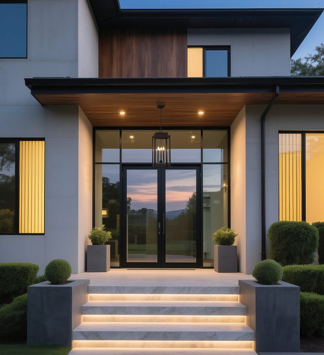 Exterior Pendant Light Thesis 207748A Hillside 11 inch 3 light Textured Black Exterior Pendant Light with Clear Glass THESIS