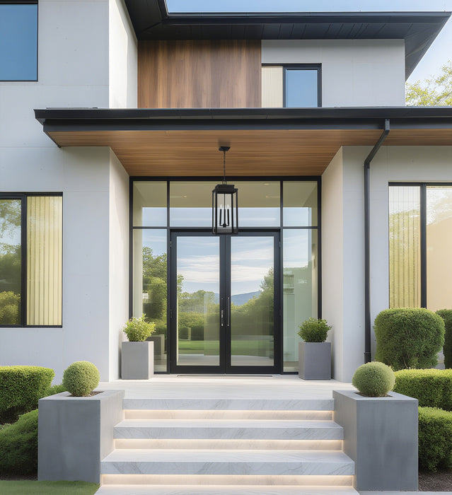 Exterior Pendant Light Thesis 207748A Hillside 11 inch 3 light Textured Black Exterior Pendant Light with Clear Glass THESIS