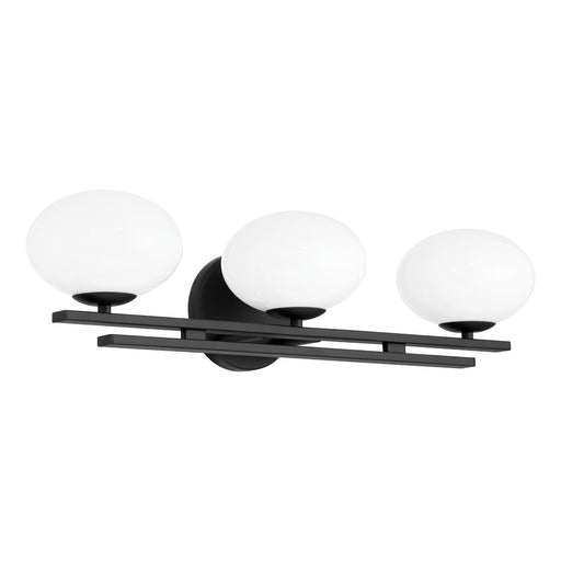Vanity Light Thesis 207392A Julep 24 inch 3 light Matte Black Vanity Light with Opal Glass Shades THESIS