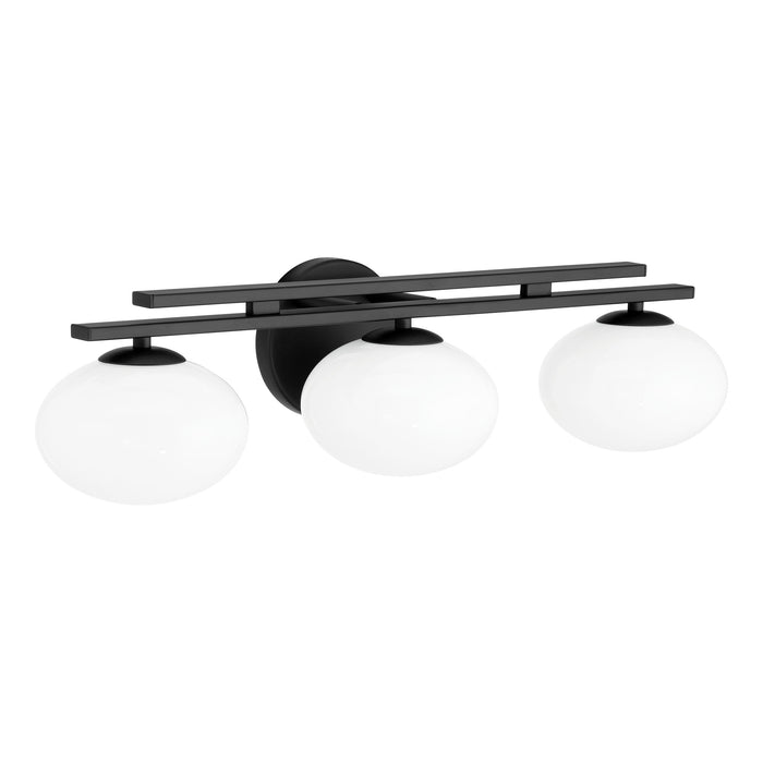 Vanity Light Thesis 207392A Julep 24 inch 3 light Matte Black Vanity Light with Opal Glass Shades THESIS