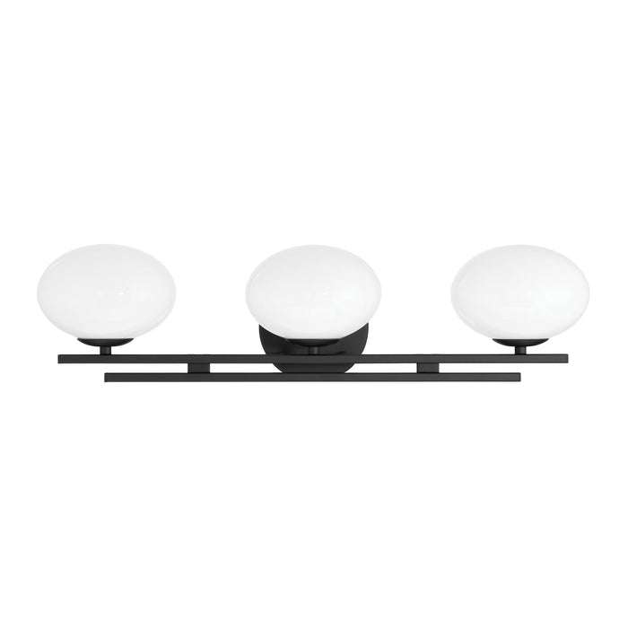 Vanity Light Thesis 207392A Julep 24 inch 3 light Matte Black Vanity Light with Opal Glass Shades THESIS