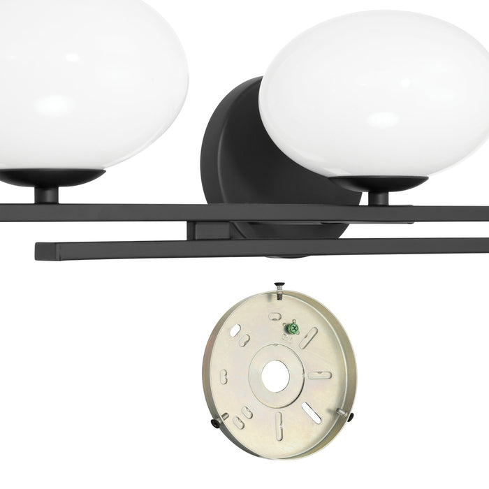 Vanity Light Thesis 207392A Julep 24 inch 3 light Matte Black Vanity Light with Opal Glass Shades THESIS