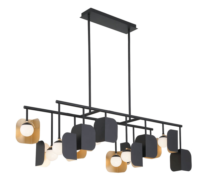 Eurofase 49038-019 Cornice 60" Gold-Black Mix LED Chandelier