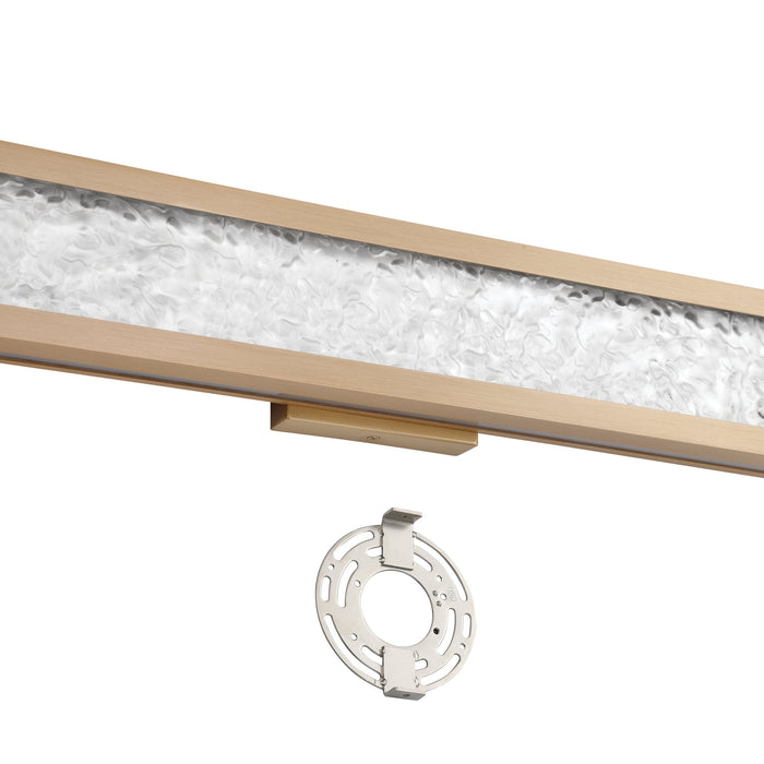 Vanity Light Thesis 207705A Courtney 24 inch Champagne Gold 5CCT LED Vanity Light with Clear Water Glass THESIS