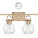 Vanity Light Thesis 207642A Mansfield 34 inch 4 light Champagne Gold Vanity Light with Clear Glass Shades THESIS