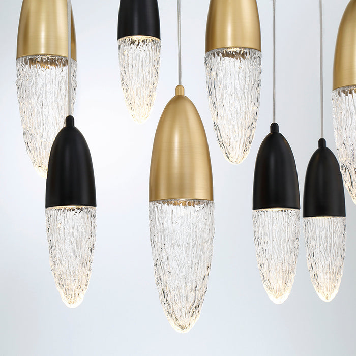 Eurofase 43861-042 Ecrou 44" Gold-Black Mix LED Chandelier