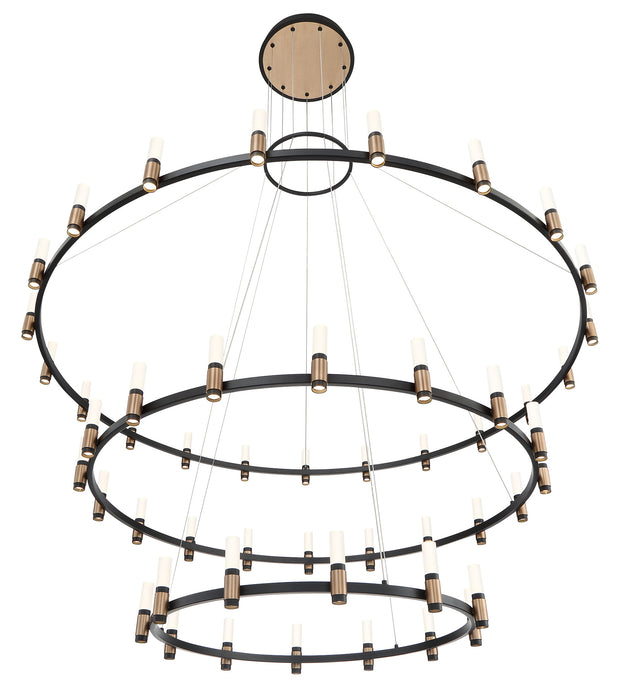 Eurofase 37046-019 Albany 60" Brass-Black Mix LED Chandelier