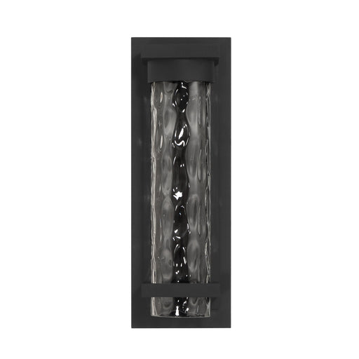 Exterior Wall Sconce Thesis 207731A Lionel 14 inch Textured Black LED Exterior Wall Sconce with Clear Water Glass Shade THESIS