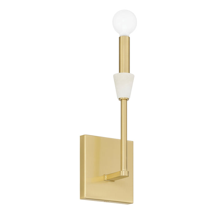 Wall Sconce Thesis 207362A Montclair 12 inch 1 light Brushed Gold and Natural Alabaster Wall Sconce THESIS