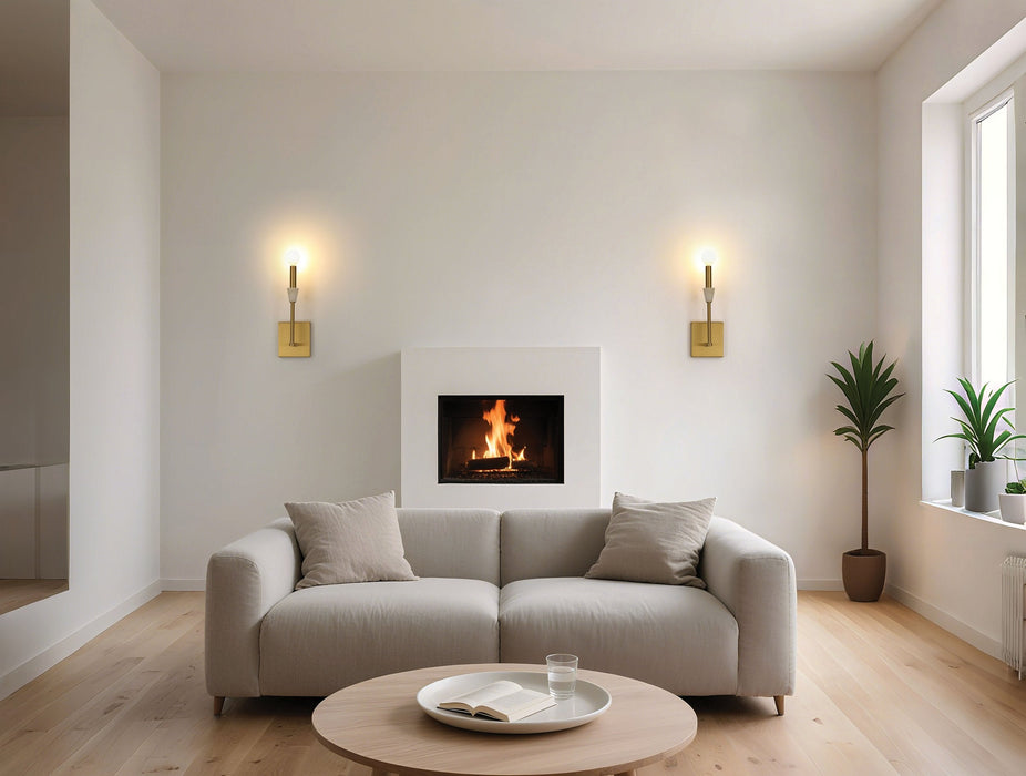 Wall Sconce Thesis 207362A Montclair 12 inch 1 light Brushed Gold and Natural Alabaster Wall Sconce THESIS