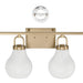 Vanity Light Thesis 207857A Mansfield 34 inch 4 light Champagne Gold Vanity Light with Opal Glass Shades THESIS
