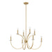 Chandelier Thesis 206933A Florian 36 inch 8 light Brushed Gold and Clear Glass Chandelier THESIS