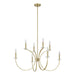 Chandelier Thesis 206933A Florian 36 inch 8 light Brushed Gold and Clear Glass Chandelier THESIS