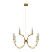 Chandelier Thesis 206933A Florian 36 inch 8 light Brushed Gold and Clear Glass Chandelier THESIS