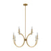 Chandelier Thesis 206933A Florian 36 inch 8 light Brushed Gold and Clear Glass Chandelier THESIS
