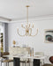 Chandelier Thesis 206933A Florian 36 inch 8 light Brushed Gold and Clear Glass Chandelier THESIS