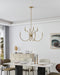 Chandelier Thesis 206933A Florian 36 inch 8 light Brushed Gold and Clear Glass Chandelier THESIS