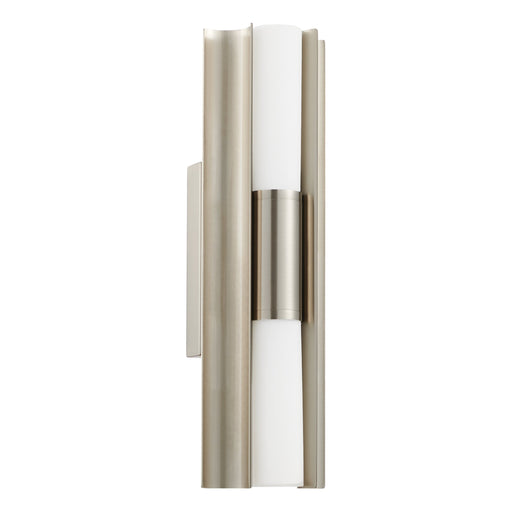 Vanity Light Thesis 207626A Colton 18 inch 2 light Brushed Nickel 5CCT LED Vanity Light with Etched Opal Glass Shades THESIS