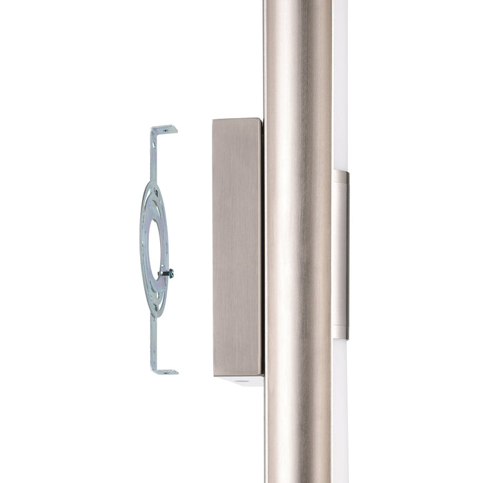 Vanity Light Thesis 207626A Colton 18 inch 2 light Brushed Nickel 5CCT LED Vanity Light with Etched Opal Glass Shades THESIS