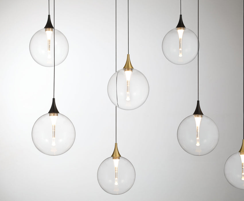 Eurofase 48940-016 Iissa 72" Gold-Black Mix LED Chandelier