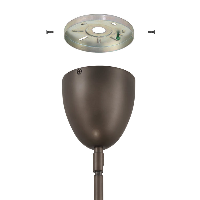 Convertible Pendant Thesis 207785A Fiorello 14 inch 3 light Forged Bronze Convertible Pendant with Smoked Amber Glass Shades THESIS