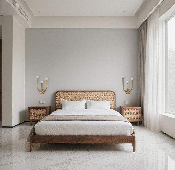 Wall Sconce Thesis 207259A Dahlia 18 inch 3 light Brass Wall Sconce with Opal Glass Shades THESIS