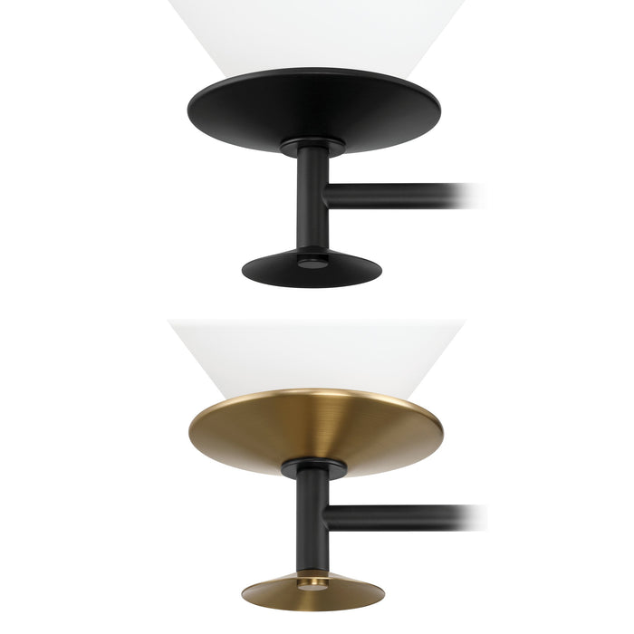 Vanity Light Thesis 207325A Tremolo 42 inch 4 light Matte Black and Champagne Gold Vanity Light with Etched Opal Glass THESIS