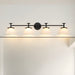 Vanity Light Thesis 207325A Tremolo 42 inch 4 light Matte Black and Champagne Gold Vanity Light with Etched Opal Glass THESIS