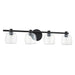 Vanity Light Thesis 207016A Valentina 30 inch 4 light Matte Black Vanity Light with Clear Glass Shades THESIS
