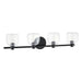 Vanity Light Thesis 207016A Valentina 30 inch 4 light Matte Black Vanity Light with Clear Glass Shades THESIS