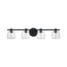 Vanity Light Thesis 207016A Valentina 30 inch 4 light Matte Black Vanity Light with Clear Glass Shades THESIS