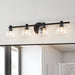 Vanity Light Thesis 207016A Valentina 30 inch 4 light Matte Black Vanity Light with Clear Glass Shades THESIS