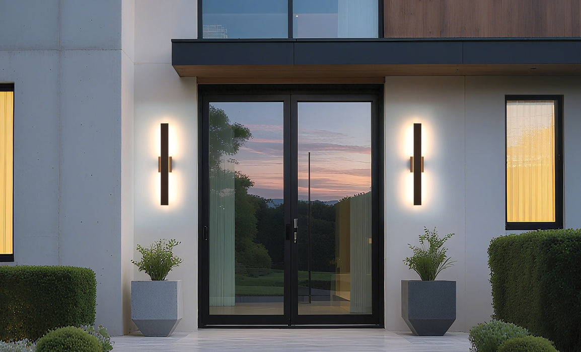 Exterior Wall Sconce Thesis 207722A Jacks 36 inch Architectural Bronze 5CCT LED Exterior Wall Sconce THESIS