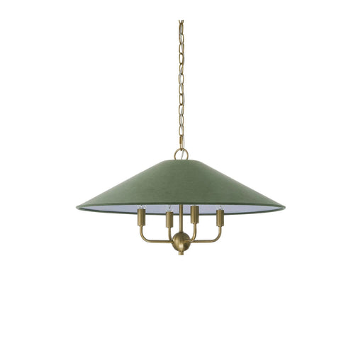 Chandelier Forty West 72666 Ransom 4-Light Chandelier with 25" Green Shade Forty West Designs